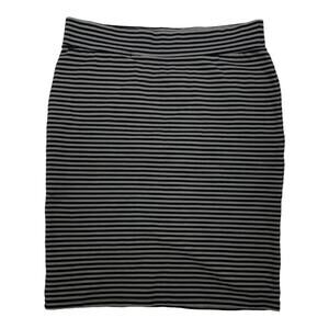 Toad & Co Paseo Pencil Skirt Stretch Gray and Black‎ Strip Medium